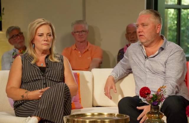 Eveline en Bart tijdens de reunie.